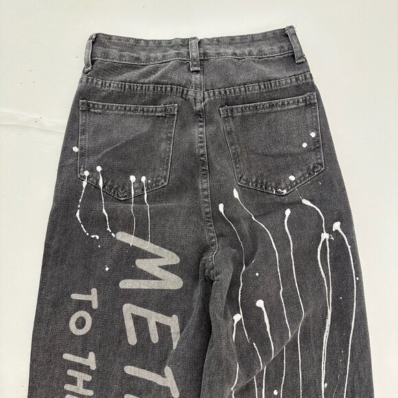 Unbranded Distressed Baggy Women's size S Gray Denim Jeans - Picture 4 of 5